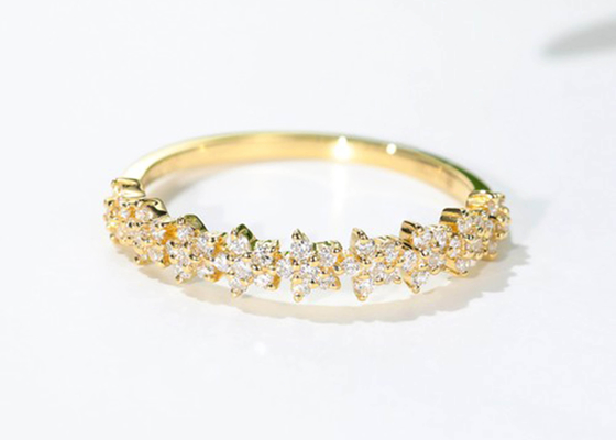 0.54ct গোল্ড স্টার ডায়মন্ড রিং, 1.3mm 18k গোল্ড এনগেজমেন্ট রিং মহিলাদের জন্য