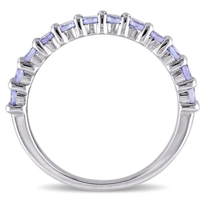 রস-সিমন্স 2.50 ct. t.w তানজানাইট এবং .20 ct. t.w স্টার্লিং সিলভারে সাদা জিরকন রিং