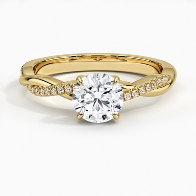 উইলো ডায়মন্ড এনগেজমেন্ট রিং (1/8 Ct. Tw.) সঙ্গে 9K সোনা