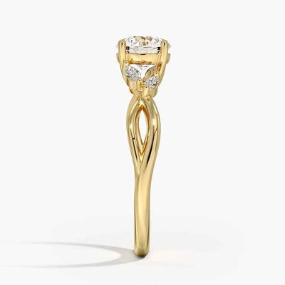 উইলো ডায়মন্ড এনগেজমেন্ট রিং (1/8 Ct. Tw.) সঙ্গে 9K সোনা