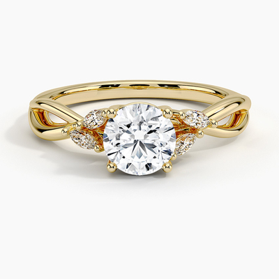 উইলো ডায়মন্ড এনগেজমেন্ট রিং (1/8 Ct. Tw.) সঙ্গে 9K সোনা