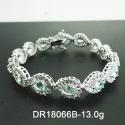 মহিলাদের জন্য নাশপাতি কাটা Tanzanite রূপালী আশ্চর্যজনক মানের ব্রেসলেট