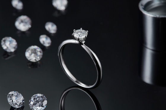 পাইকারি Moissanite গয়না 925 স্টার্লিং সিলভার বিবাহের বাগদান Moissanite ডায়মন্ড রিং