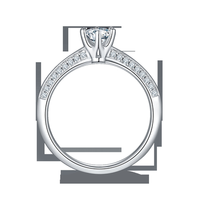 সাদা Moissanite এবং নীলকান্তমণি Platineve হীরা গয়না বাগদান মহিলাদের রিং