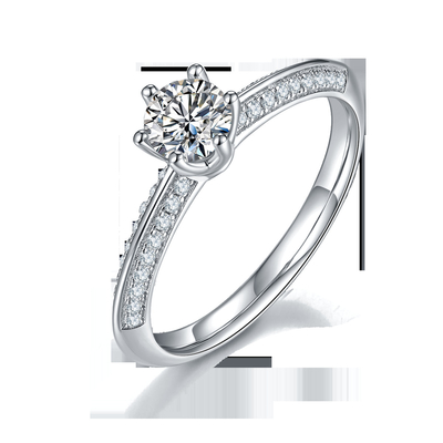 সাদা Moissanite এবং নীলকান্তমণি Platineve হীরা গয়না বাগদান মহিলাদের রিং