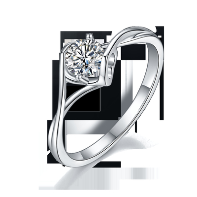 নারী 3 ক্যারেট প্রাকৃতিক Moissanite রিং রত্ন পাথর বিবাহের প্রতিশ্রুতি বাগদান