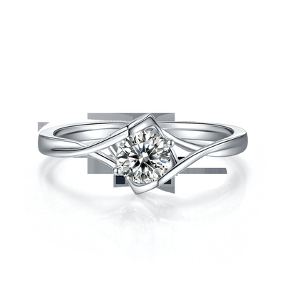 নারী 3 ক্যারেট প্রাকৃতিক Moissanite রিং রত্ন পাথর বিবাহের প্রতিশ্রুতি বাগদান