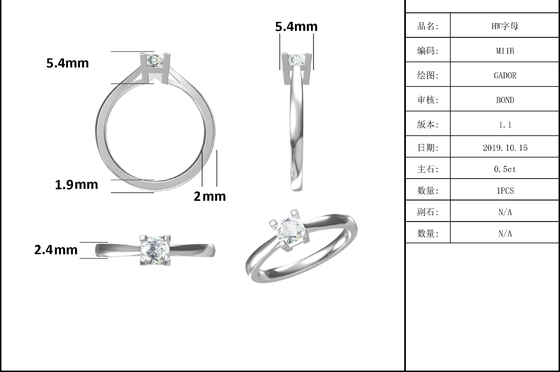 অনন্য S925 পূর্ব পশ্চিম সেটিং পান্না কাট Moissanite বিবাহের এনগেজমেন্ট রিং আধুনিক