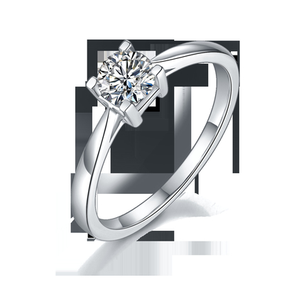 অনন্য S925 পূর্ব পশ্চিম সেটিং পান্না কাট Moissanite বিবাহের এনগেজমেন্ট রিং আধুনিক