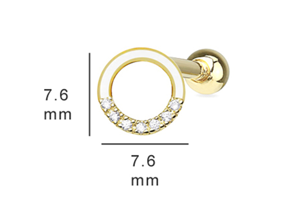 0.126ct 14k গোল্ড ডায়মন্ড কার্টিলেজ কানের দুল, 14pcs পিয়ার্সিং হেলিক্স কানের দুল OEM