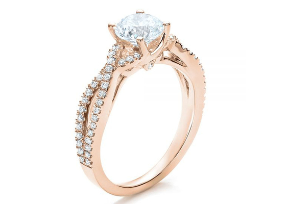 0.8ct প্রাকৃতিক ডায়মন্ড এনগেজমেন্ট রিং 6.0MM মাত্রা OEM ODM