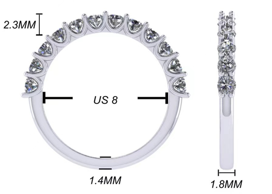 1.2 ct এনগেজমেন্ট এবং ওয়েডিং রিং সেট 1.93g ওজন RD2.7MM সাইজ