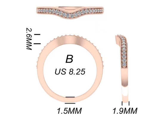 0.8ct 14K সলিড গোল্ড জুয়েলারি, রোজ গোল্ড এনগেজমেন্ট রিং সেট RA5.6×4.5MM