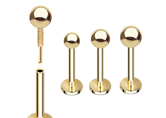 OEM 14k গোল্ড কার্টিলেজ কানের দুল, বডি পিয়ার্সিং কানের দুল 5mm 8mm 10mm দৈর্ঘ্য