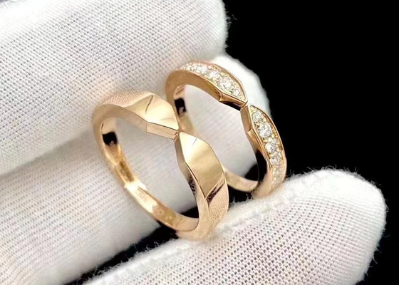 স্নেক 18k গোল্ড ডায়মন্ড এনগেজমেন্ট রিং 0.30ct 3.98g ওজন প্রং সেটিং
