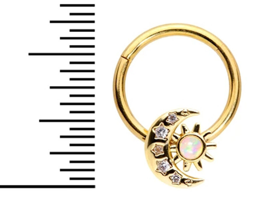 0.06ct SI2 প্রাকৃতিক হীরা ODM সহ সলিড 18K সোনার নাক ভেদ করা চাঁদের সূর্যের আকৃতি