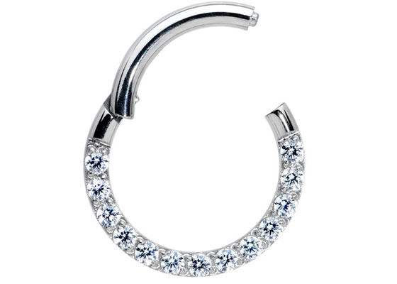 0.1ct ডায়মন্ডস ট্র্যাগাস পিয়ার্সিং রিং, হোয়াইট গোল্ড নোজ রিং ইনার ডায়া 8-15 মিমি