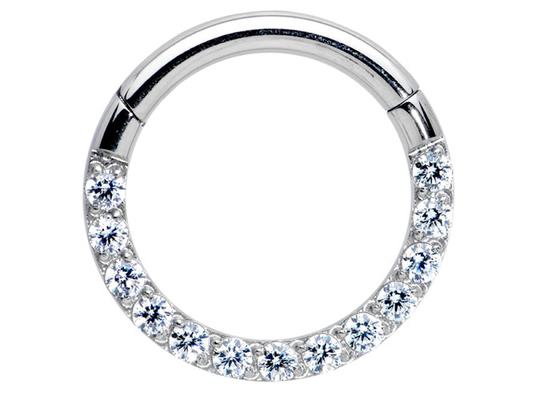 0.1ct ডায়মন্ডস ট্র্যাগাস পিয়ার্সিং রিং, হোয়াইট গোল্ড নোজ রিং ইনার ডায়া 8-15 মিমি