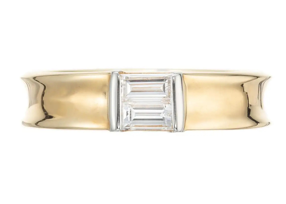 0.58ct 6x4MM সলিটায়ার স্টোন 14K সলিড গোল্ড জুয়েলারি ডায়মন্ড ওয়েডিং রিং