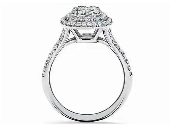 66pcs 1.2ct ডায়মন্ড সহ OEM কুশন কাট হ্যালো ওয়েডিং রিং সেট