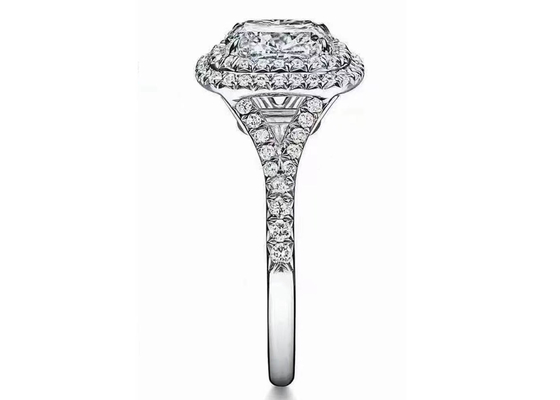 66pcs 1.2ct ডায়মন্ড সহ OEM কুশন কাট হ্যালো ওয়েডিং রিং সেট