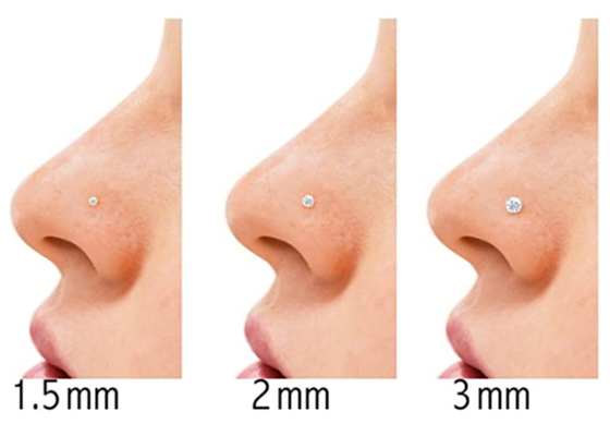 7mm 14k গোল্ড নোজ রিং, নন ইরিটেটিং নোজ পিয়ার্সিং জুয়েলারি OEM
