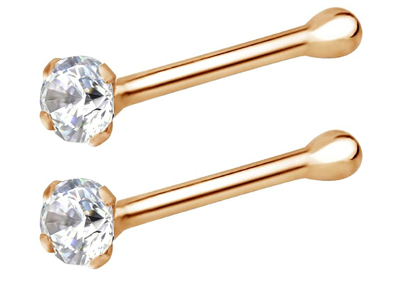7mm 14k গোল্ড নোজ রিং, নন ইরিটেটিং নোজ পিয়ার্সিং জুয়েলারি OEM