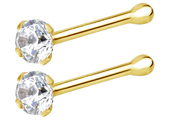 7mm 14k গোল্ড নোজ রিং, নন ইরিটেটিং নোজ পিয়ার্সিং জুয়েলারি OEM