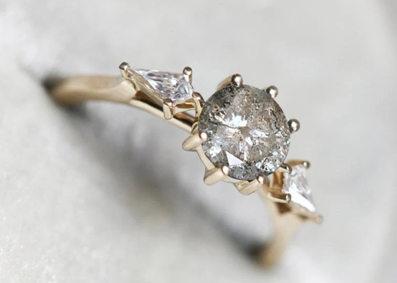 0.8ct ল্যাব গ্রোন ডায়মন্ড এনগেজমেন্ট রিং, 9k গোল্ড ওয়েডিং রিং ODM OEM