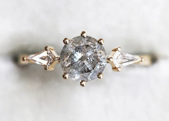 0.8ct ল্যাব গ্রোন ডায়মন্ড এনগেজমেন্ট রিং, 9k গোল্ড ওয়েডিং রিং ODM OEM