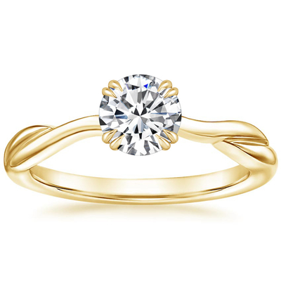 0.8ct ল্যাব গ্রোন মইসানাইট রিং 14K হলুদ সোনার উপাদান ODM OEM
