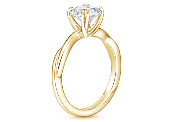 0.8ct ল্যাব গ্রোন মইসানাইট রিং 14K হলুদ সোনার উপাদান ODM OEM