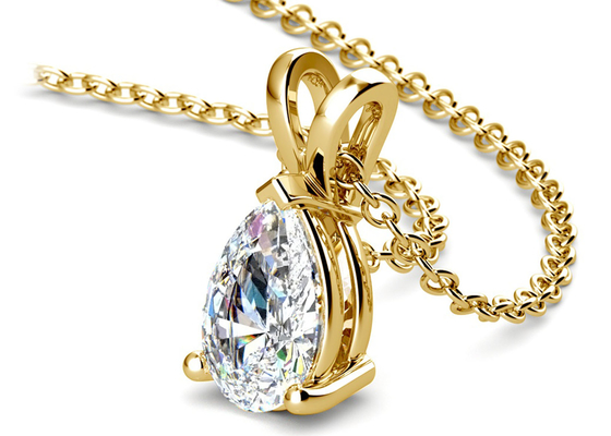 নাশপাতি কাট 0.84ct 14k সোনার নেকলেস 8×5mm ভিনটেজ দুল সহ