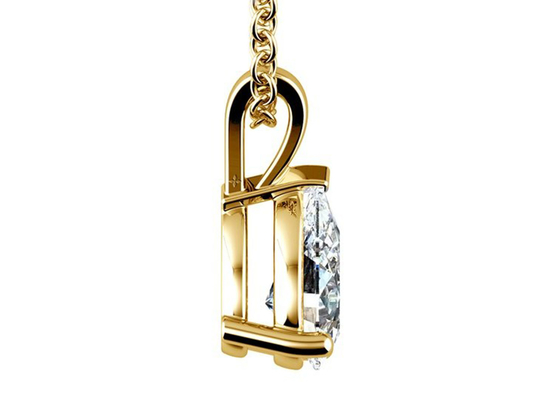 নাশপাতি কাট 0.84ct 14k সোনার নেকলেস 8×5mm ভিনটেজ দুল সহ
