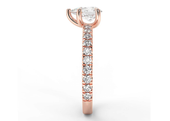 Wedding18K রোজ গোল্ড রিং পিয়ার কাট 0.80ct DGC সার্টিফিকেট ODM