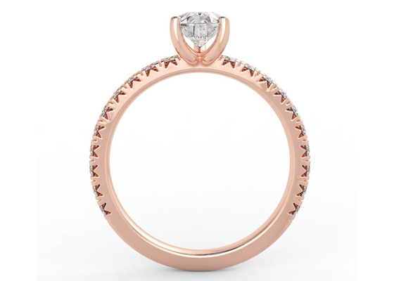 Wedding18K রোজ গোল্ড রিং পিয়ার কাট 0.80ct DGC সার্টিফিকেট ODM