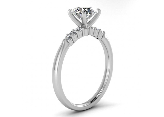 ল্যাব ডায়মন্ড 6MM ডাইমেনশন সহ 0.8ct 9K সিলভার রিং হার্ট শেপ
