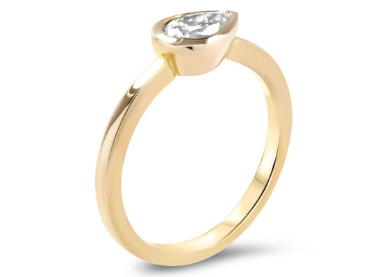 0.77ct হলুদ সোনার বিবাহের আংটি, ওডিএম বেজেল মহিলার জন্য এনগেজমেন্ট রিং সেট