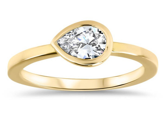 0.77ct হলুদ সোনার বিবাহের আংটি, ওডিএম বেজেল মহিলার জন্য এনগেজমেন্ট রিং সেট